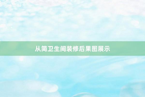 从简卫生间装修后果图展示